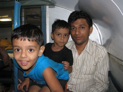 Kids in train